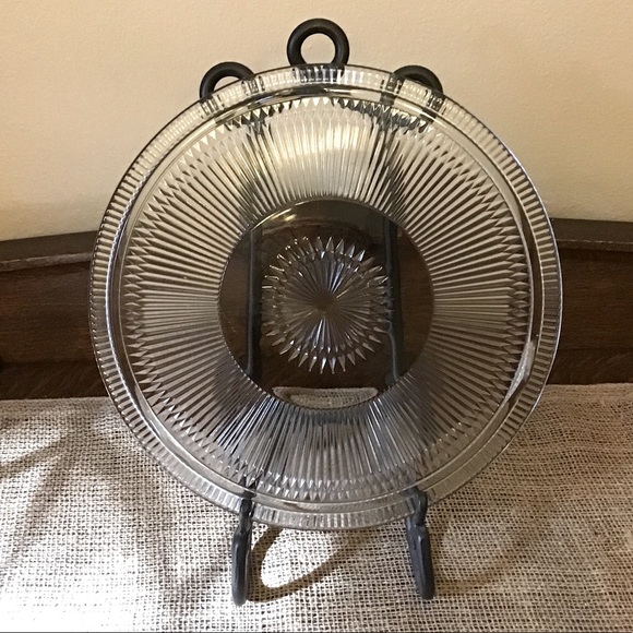 Vintage Jeanette Glass Company clear cake plate